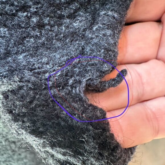 Wool Blend Knit Cardigan Short Puff Sleeves Charcoal Gray Sweater Coat - Picture 5 of 7